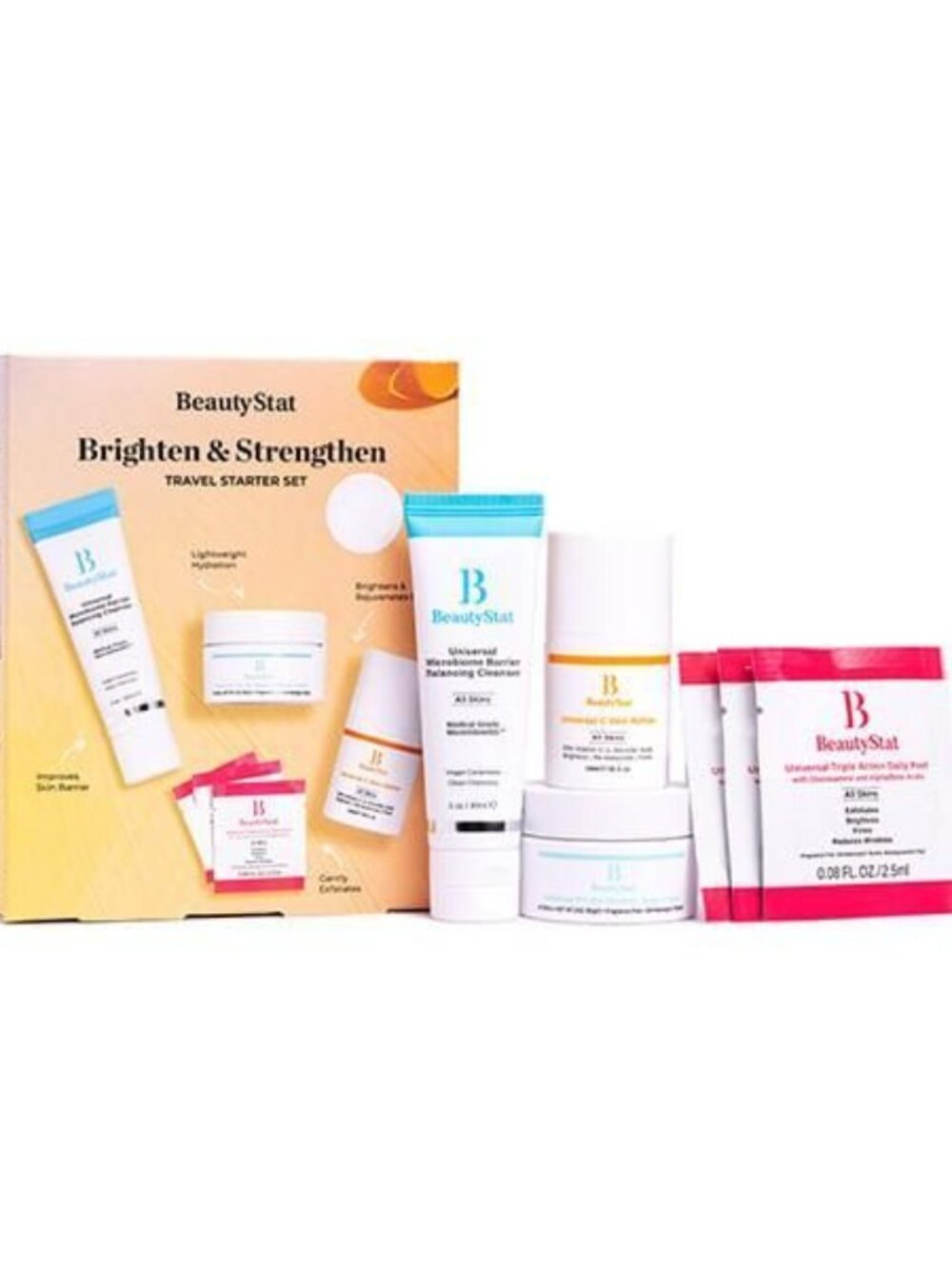 $79 VALUE | BeautyStat Brighten & Strengthen Travel Starter Set – 4 Pc – NIB